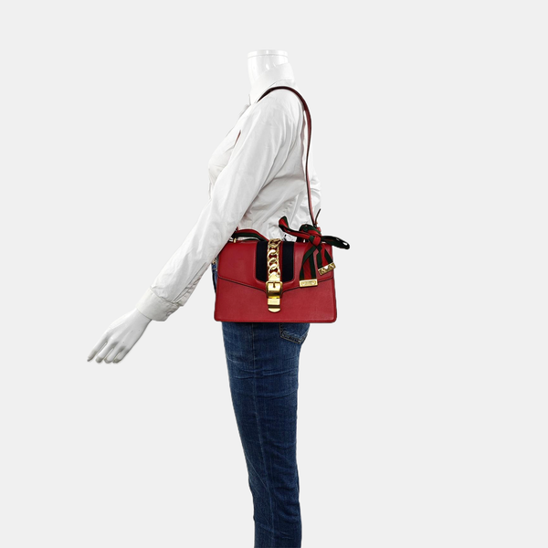 Authenticated pre-owned Sylvie Small Calfskin Red - Shoulder Bag at Looply