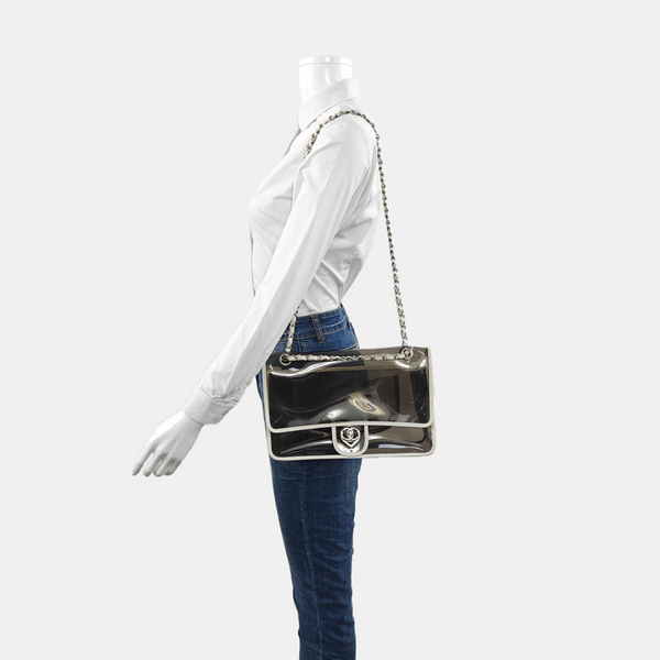 Authenticated pre-owned Classic Flap Plastic Gray - Shoulder Bag at Looply