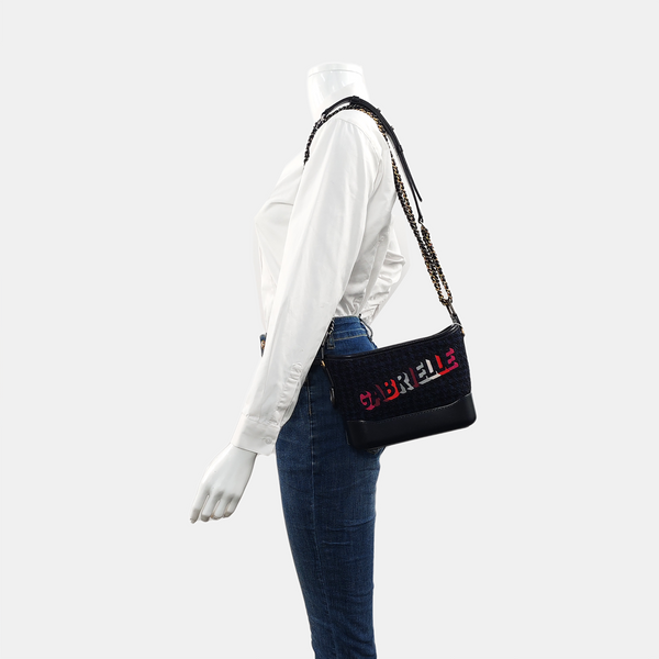 Authenticated pre-owned Gabrielle Small Wool Black - Crossbody Bag at Looply