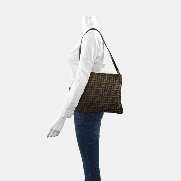 Monogram Canvas Shoulder Bag Brown