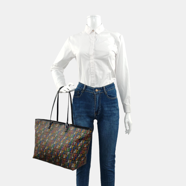 Coated Canvas Tote Bag Black