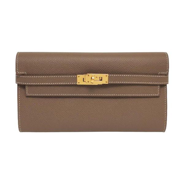 Authenticated pre-owned Kelly Epsom Gray Wallet - Wallet at Looply