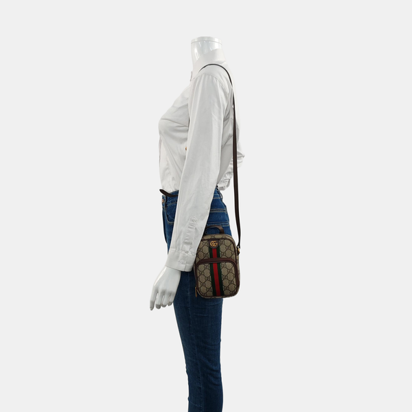 Authenticated pre-owned Ophidia Small Monogram Coated Canvas Beige - Crossbody Bag at Looply