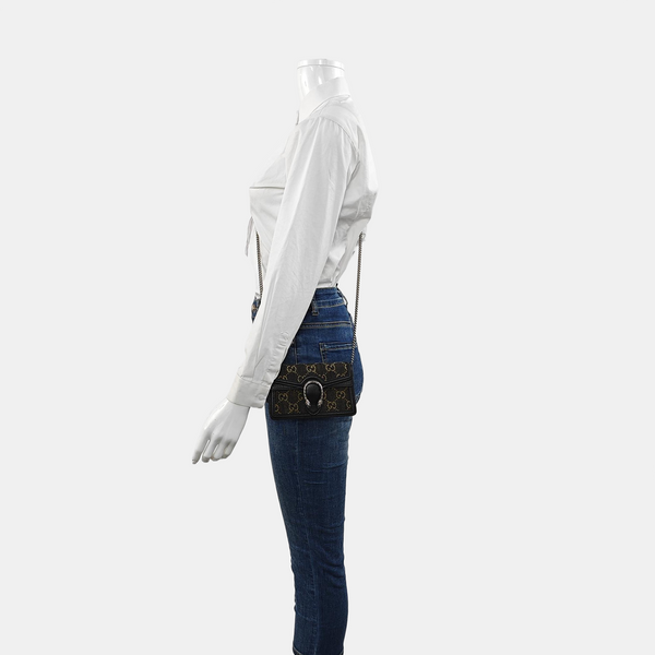 Authenticated pre-owned Dionysus Super Mini Monogram Denim Black - Shoulder Bag at Looply