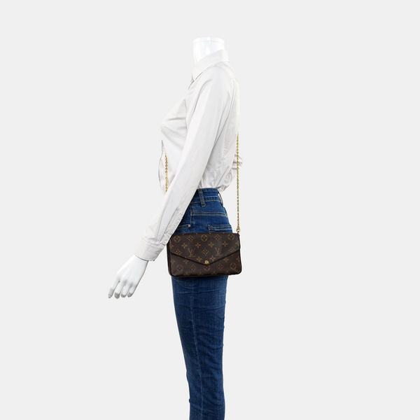 Authenticated pre-owned Félicie Monogram Coated Canvas Brown - Shoulder Bag at Looply