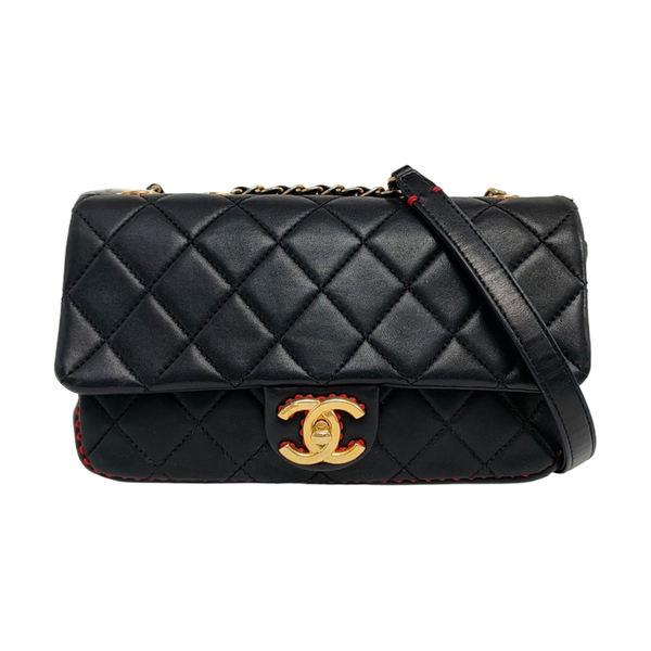 Authenticated pre-owned Classic Flap Quilted Lambskin Black - Shoulder Bag at Looply