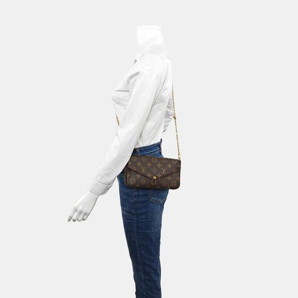 Authenticated pre-owned Félicie Monogram Coated Canvas Brown - Crossbody Bag at Looply
