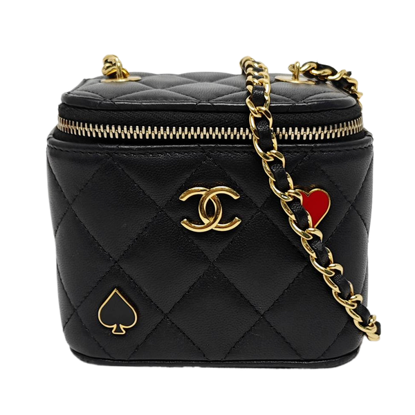 Authenticated pre-owned Vanity Case Small Quilted Lambskin Black - Shoulder Bag at Looply