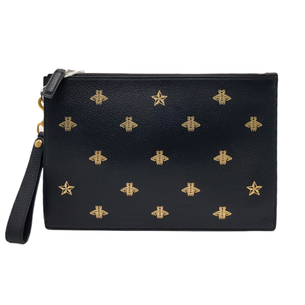 Authenticated pre-owned Bee Web Calfskin Black - Clutch at Looply