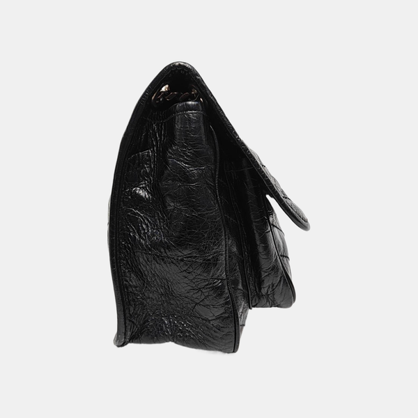 NIKI Medium Chevron Calfskin Black