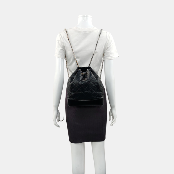 GABRIELLE Large Quilted Calfskin Black
