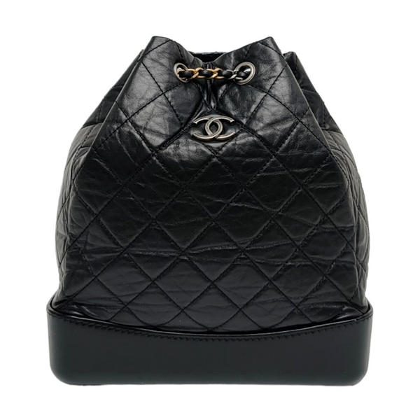 GABRIELLE Large Quilted Calfskin Black
