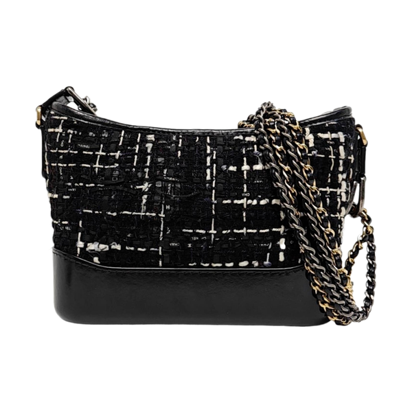 Authenticated pre-owned Gabrielle Small Quilted Wool Black - Crossbody Bag at Looply