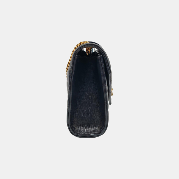 ENVELOPE Small Chevron Calfskin Black