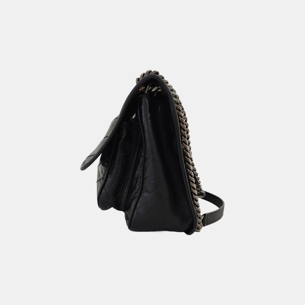 NIKI Medium Chevron Suede Black