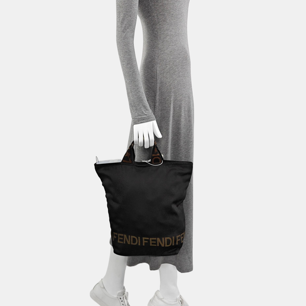 Fabric Top Handle Bag Black