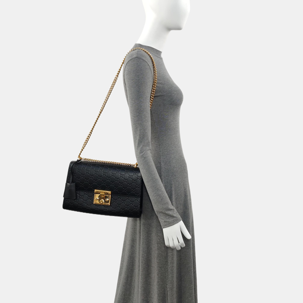 Authenticated pre-owned Padlock Small Monogram Calfskin Black - Shoulder Bag at Looply