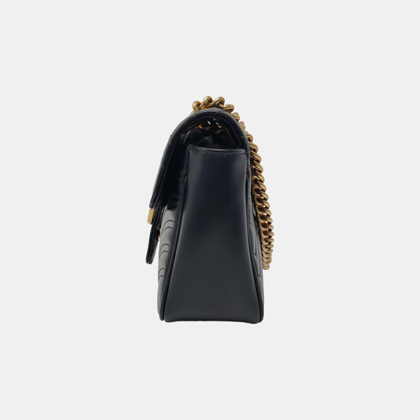 GG Marmont Medium Quilted Calfskin Black