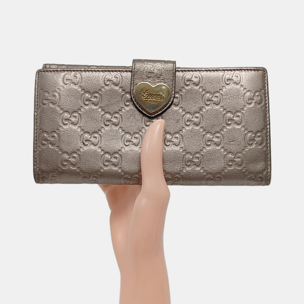 Authenticated pre-owned Microguccissima Monogram Calfskin Gray Wallet - Wallet at Looply