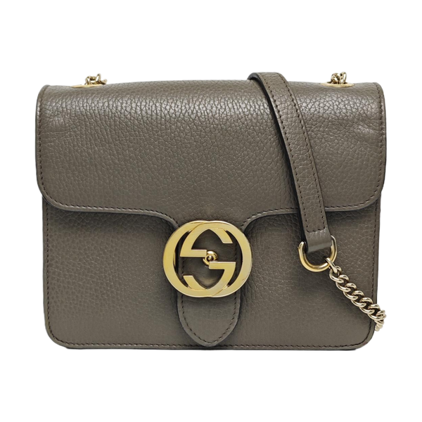 Authenticated pre-owned Interlocking G Small Calfskin Gray - Shoulder Bag at Looply