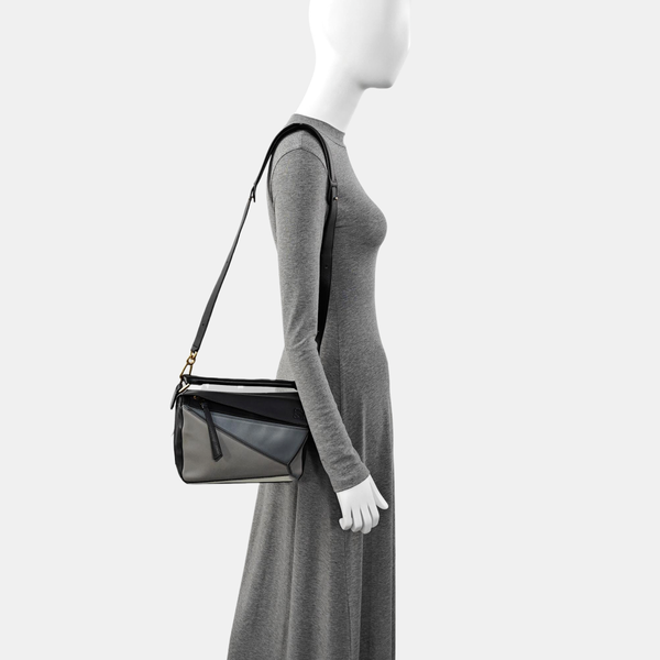 Authenticated pre-owned Puzzle Small Calfskin Gray - Shoulder Bag at Looply