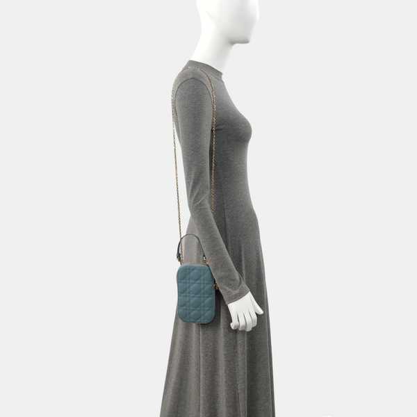Authenticated pre-owned Lady Dior Patent Leather Blue - Shoulder Bag at Looply