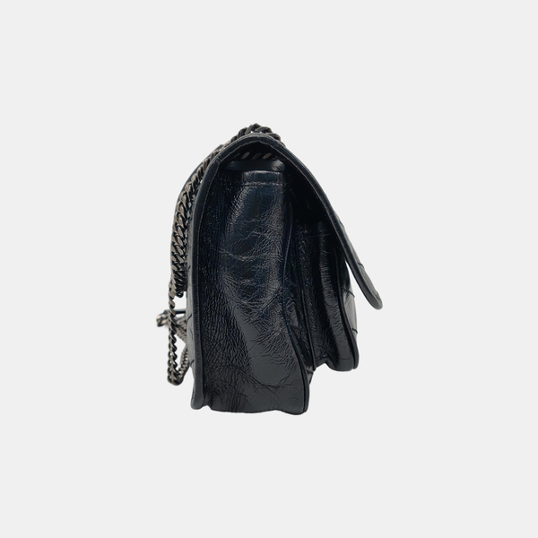 NIKI Small Chevron Calfskin Black