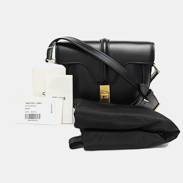 Authenticated pre-owned 16 Small Calfskin Black - Shoulder Bag at Looply