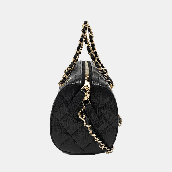 Quilted Grained Calfskin Black