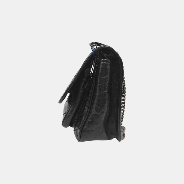 NIKI Small Chevron Calfskin Black