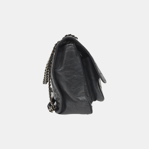 NIKI Medium Chevron Calfskin Gray