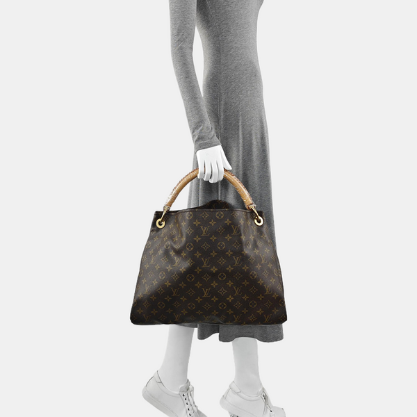 Authenticated pre-owned Artsy MM Monogram Coated Canvas Brown - Top Handle Bag at Looply