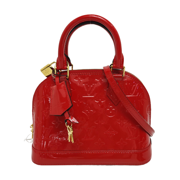 Authenticated pre-owned Alma BB Monogram Patent Leather Red - Shoulder Bag at Looply