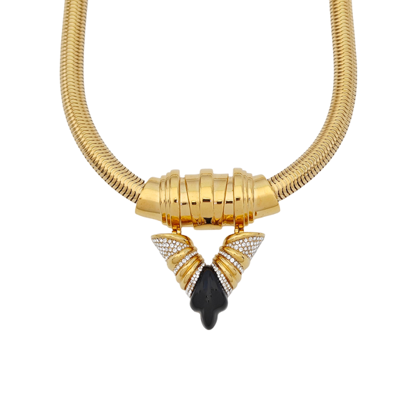 Authenticated pre-owned Essential V Gold Metal Necklace - Necklace at Looply