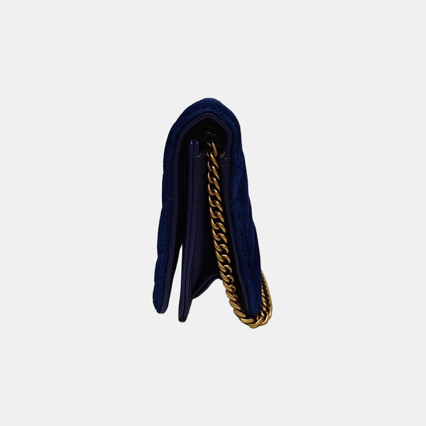 Authenticated pre-owned GG Marmont Velvet Blue - Shoulder Bag at Looply