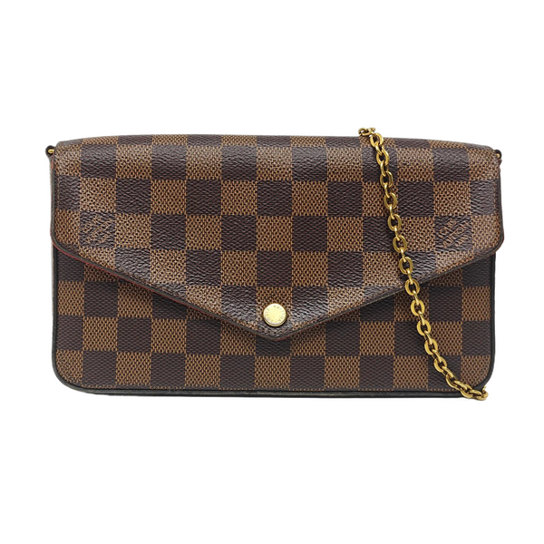 Authenticated pre-owned Félicie Damier Ebene Coated Canvas Brown - Shoulder Bag at Looply