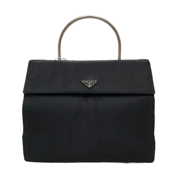 Nylon Top Handle Bag Black