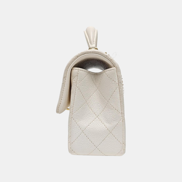 Quilted Grained Calfskin White