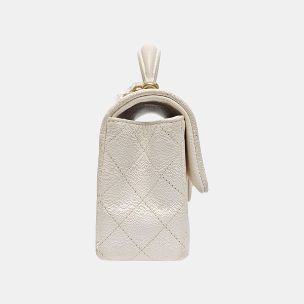 Quilted Grained Calfskin White