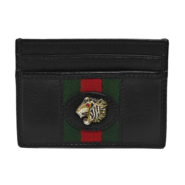 Authenticated pre-owned Rajah Leather Black Card Holder - Card Holder at Looply