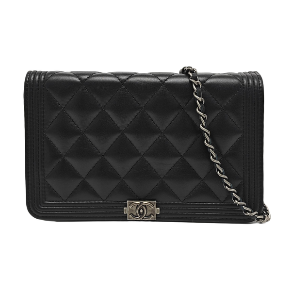Authenticated pre-owned Boy Chanel WOC Quilted Calfskin Black - Shoulder Bag at Looply
