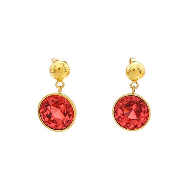 Authenticated pre-owned Red-tone Metal Synthetic Crystal Red Earring - Earrings at Looply