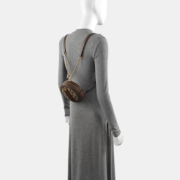 Authenticated pre-owned Ophidia Small Monogram Coated Canvas Beige - Backpack at Looply