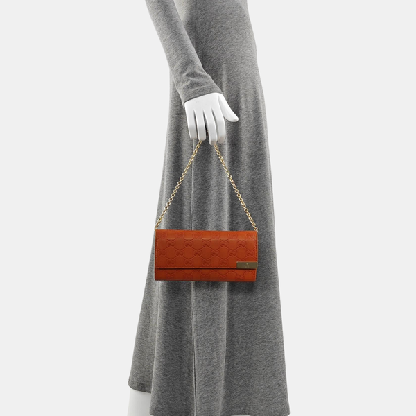 Authenticated pre-owned Microguccissima Monogram Calfskin Brown - Top Handle Bag at Looply