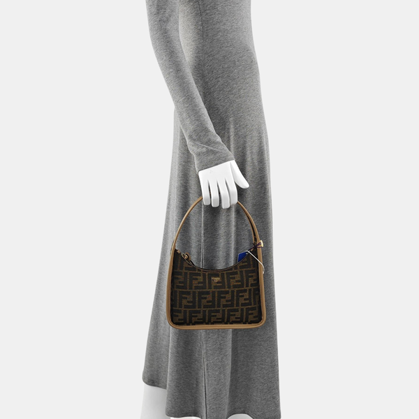 Bolso de mano de tela marrón