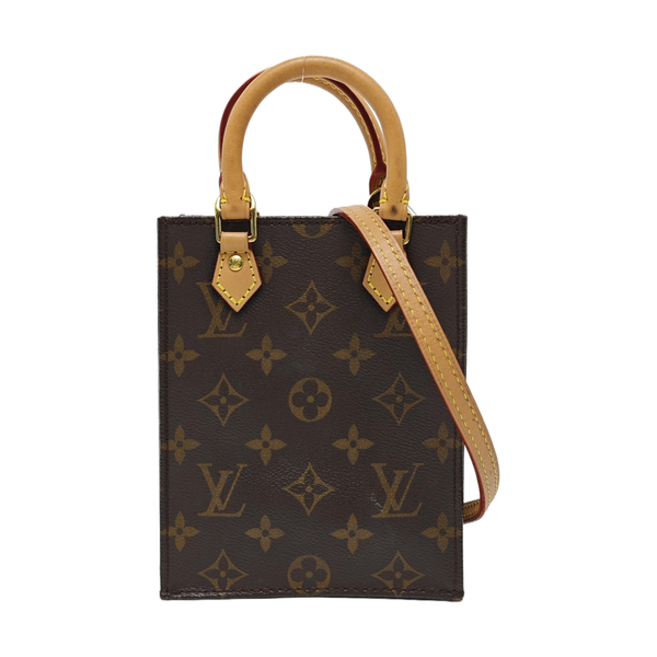 SAC PLAT Mini Monogram Coated Canvas Brown