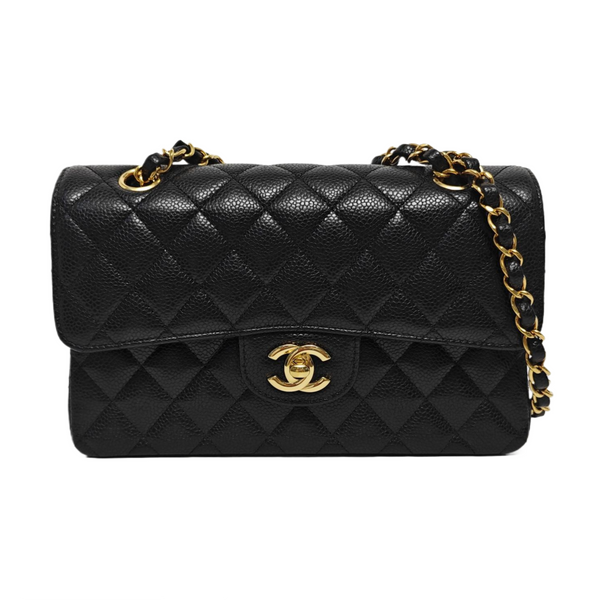 CLASSIC FLAP Small Quilted Grained Calfskin Black