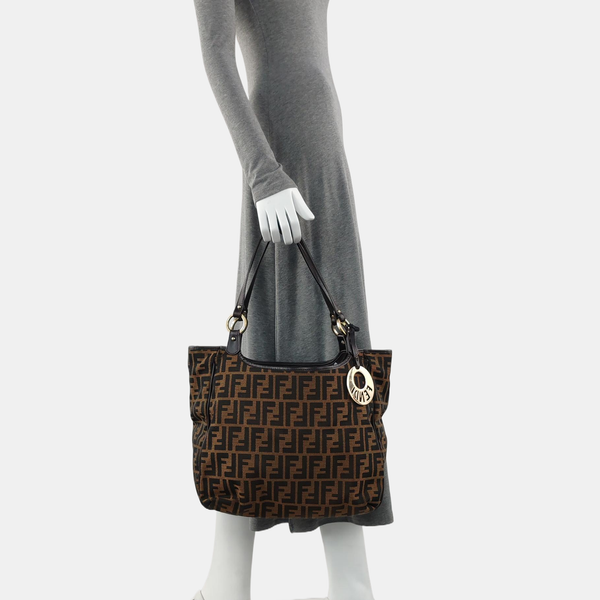 Monogram Fabric Top Handle Bag Brown