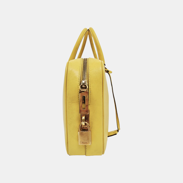 Calfskin Top Handle Bag Yellow