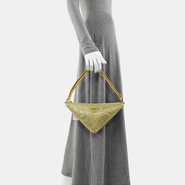 Satin Top Handle Bag Yellow